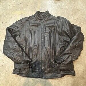 Vintage Men’s Black 90s Motorcycle Utility Jacket with Removable Liner